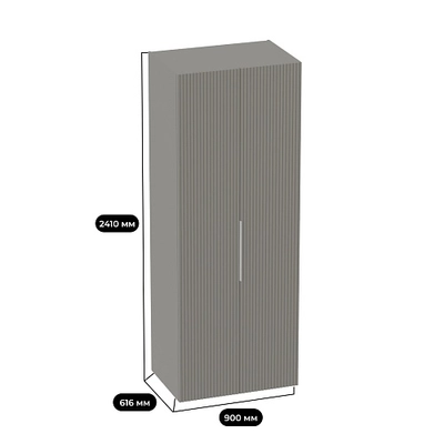 Шкаф 2 дверный, фрезерованные фасады в эмали LE210.60-3