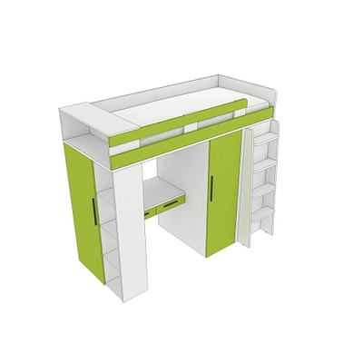 Кровать-чердак с рабочей зоной L903, 90x190 L/R