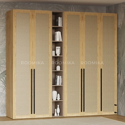 Шкаф 1 дверный узкий, фасады натуральный ротанг L220.60-1