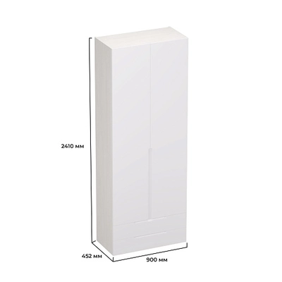 Шкаф 2 дверный с ящиками, фасады в эмали LE211.44