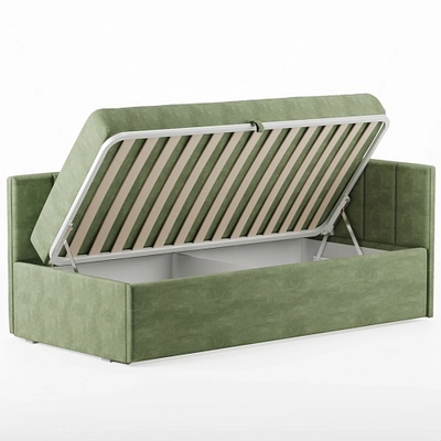 Кровать с подъемным механизмом и ящиком для белья ЛАЙН М1