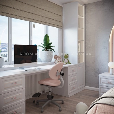 Рабочая зона для девочки Флоренция фасады в эмали 6