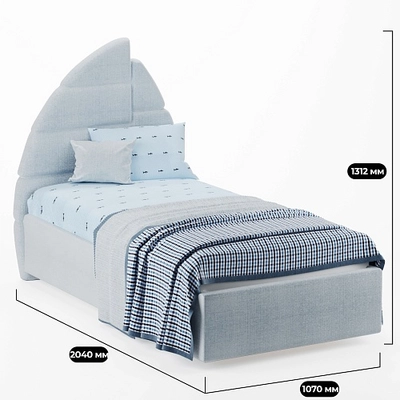 Кровать односпальная мягкая ПАРУС с подъемным механизмом, 90х200