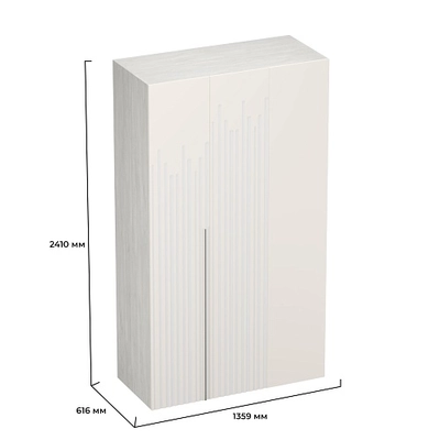 Шкаф со складными дверьми и фальш панелью, фрезерованные фасады в эмали LE206 L/R