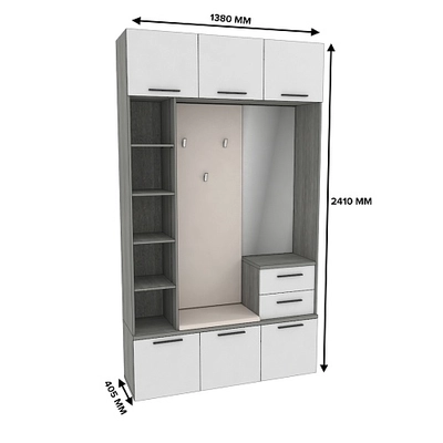 Секция с вешалкой и стеллажом LG-416