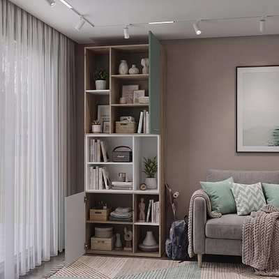 Шкаф книжный с нишей LG227 L/R