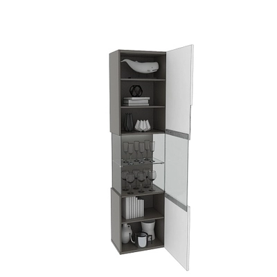 Шкаф напольный с подсветкой, фасады в эмали LE225 L/R