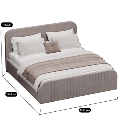 Кровать двуспальная мягкая МАЛЬТА с подъемным механизмом, 180x200