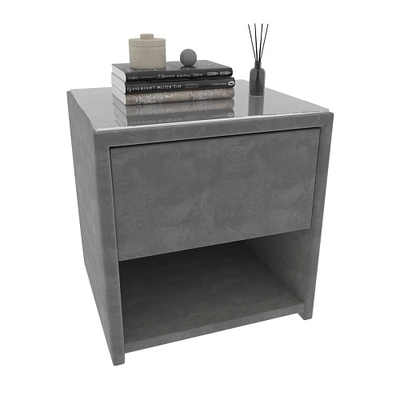 Тумба прикроватная мягкая, стекло прозрачное САНРАЙС 751