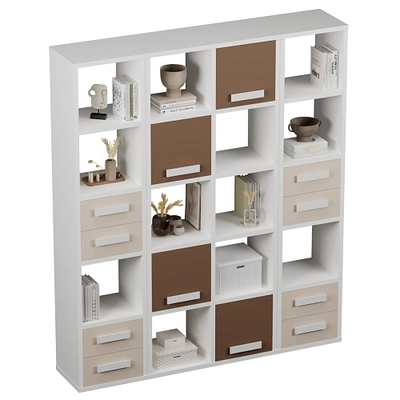 Стеллаж сквозной книжный на 15 ниш с ящиками E805,E810