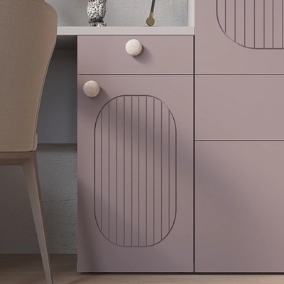 Шкаф двухдверный узкий, фрезерованные фасады в эмали LE210.44-1