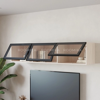 Антресоль с двумя откидными стеклянными дверями R318.45ST