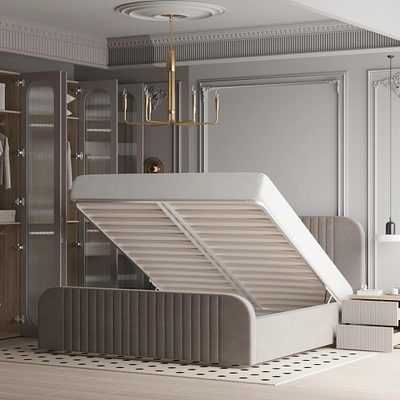 Кровать двуспальная мягкая МАЛЬТА с подъемным механизмом, 160x200