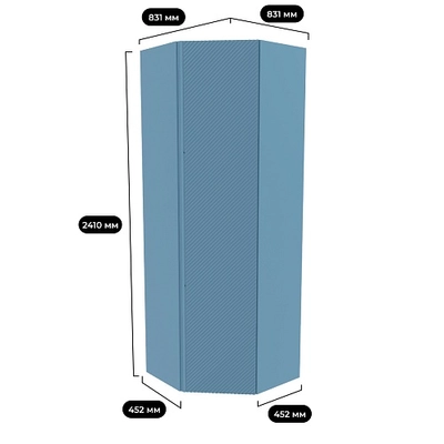 Шкаф угловой равносторонний, фрезерованные фасады в эмали LE218.1