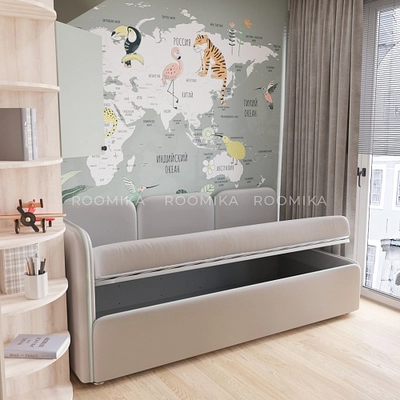 Мягкая кровать-диван ЗУМА L/R с подъемным механизмом, 90x190
