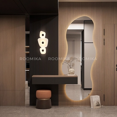 Зеркало L165 с туалетным столиком L515 с подсветкой L/R