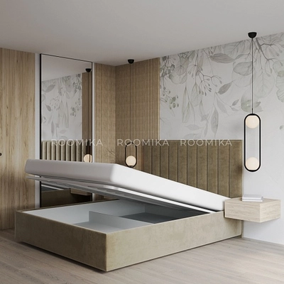 Кровать двуспальная мягкая ЛИБЕРТИ с подъемным механизмом, 180x200