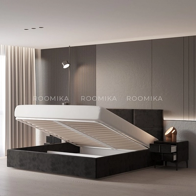 Кровать двуспальная мягкая ВЕРСАЛ с подъемным механизмом, 200x200