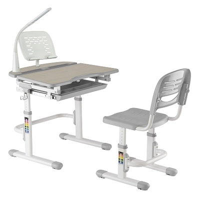 Комплект парта + стул трансформеры Sorriso Grey + лампа + подставка