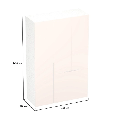 Шкаф двухдверный с фальш-стенкой и раздвижжными дверьми, фасады в эмали LE205 L/R