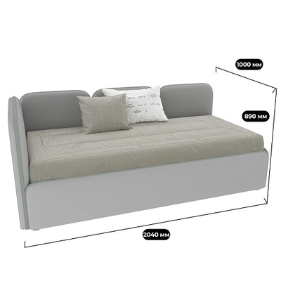 Мягкая кровать-диван ЗУМА L/R с подъемным механизмом, 90x190