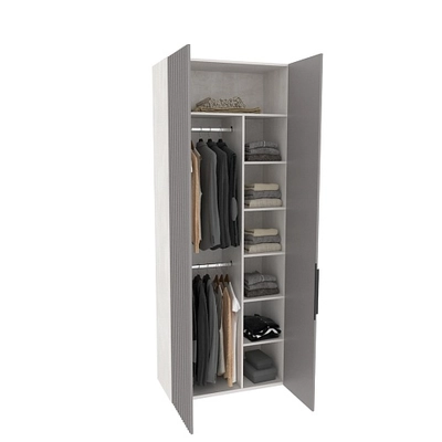 Шкаф двухдверный узкий с фрезерованными фасадами LE210.44-4