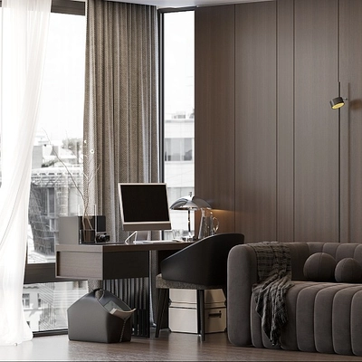 Кабинет в древесных оттенках №6