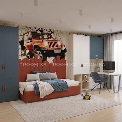 Детская кровать-подиум Короб-3 с подъемным механизмом , 90x190