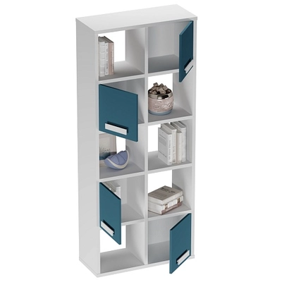 Стеллаж сквозной книжный на 10 ниш с ящиками E810