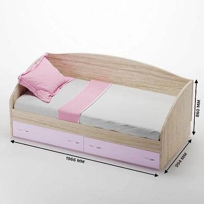 Кровать односпальная с ящиками P902N, 90x190