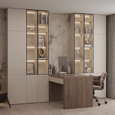 Кабинет в светлых тонах №1