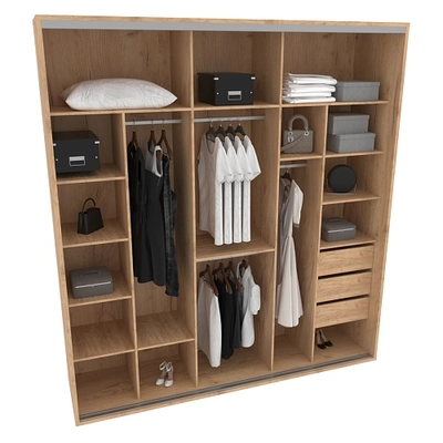 Шкаф-купе ХG240.60-3, профиль INTEGRO, фасад МДФ/зеркало серебро