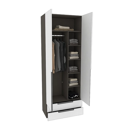 Шкаф 2 дверный с ящиками, фасады в эмали LE211.44