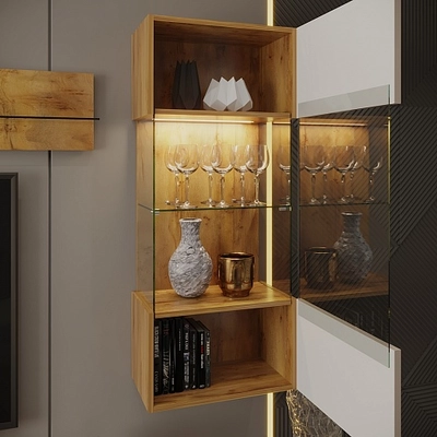 Шкаф навесной с подсветкой, фасады в эмали LE360 L/R