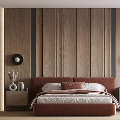 Спальня с контрасной кроватью №6