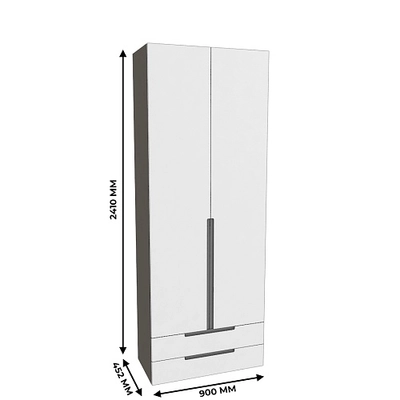 Шкаф 2 дверный с ящиками, фасады в эмали LE211.44