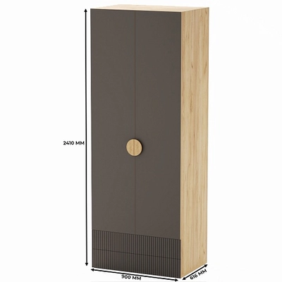 Шкаф 2 дверный с ящиками, фасады в эмали LE211.60