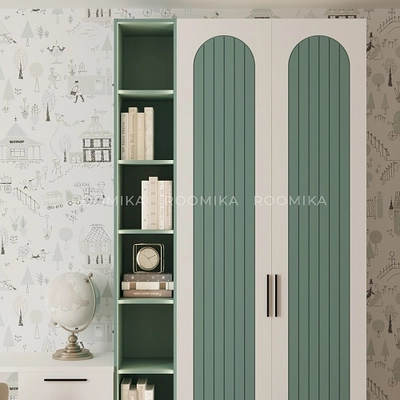 Шкаф двухдверный узкий, фрезерованные фасады в эмали LE210.44-1