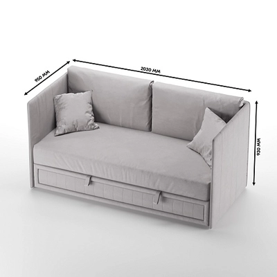 Раскладной диван с обивкой выкатной части БЕРГАМО BER-1900