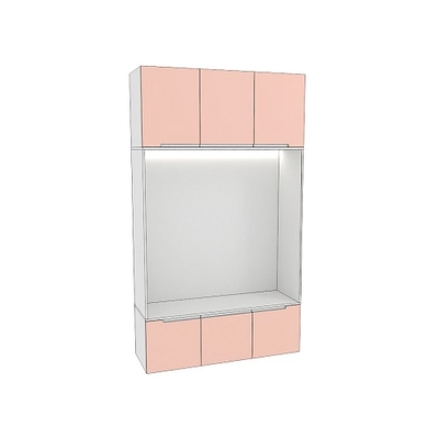 Шкаф с нишей и сидушкой с подсветкой L412.44