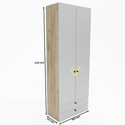 Шкаф двухдверный с ящиками, фасады в эмали LE211.44