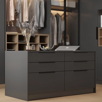 Гардеробная в графитовых тонах №1