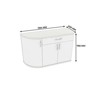 Тумба 3-х дверная с ящиком P874 L/R