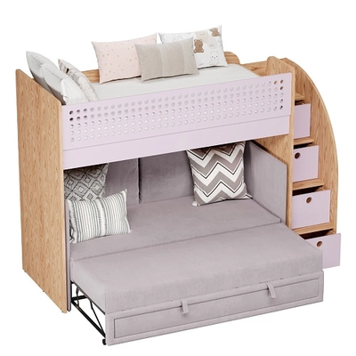 Кровать-чердак A916 с диваном Bergamo, 90x200 L/R