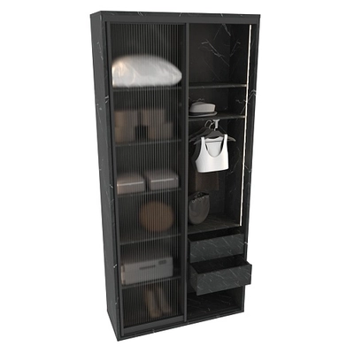 Шкаф-купе ХG126.45-3, профиль INTEGRO, стекло Estriado бесцветное, с подсветкой