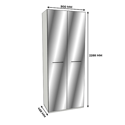Шкаф двустворчатый с зеркалом, фасады МДФ CG-210.45Z