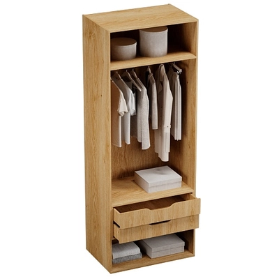 Шкаф двустворчатый, фасады натуральный ротанг L210.60-3