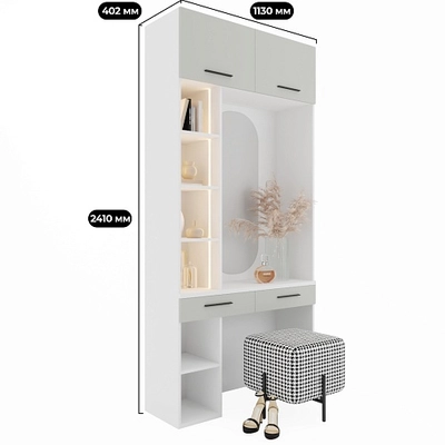 Столик туалетный с антресолью и стеллажом L415