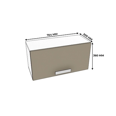 Навесная полка горизонтальная, открывание вверх, 2 ниши E322