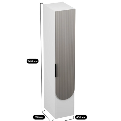 Шкаф для одежды, фрезерованные фасады в эмали LЕ251.60-1 L/R